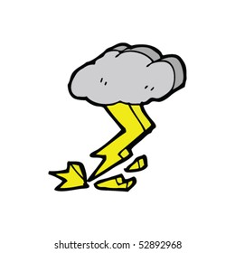 quirky thunder cloud drawing