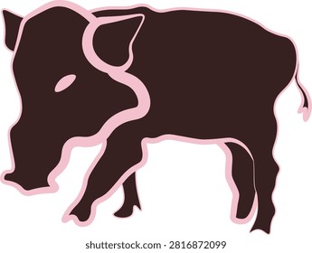Quirky Wild Boar Vector Character