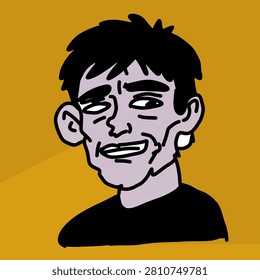 Quirky Young Man Portrait Vector for Streetwear Designs