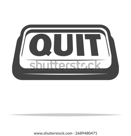 Quit button outline icon transparent vector isolated