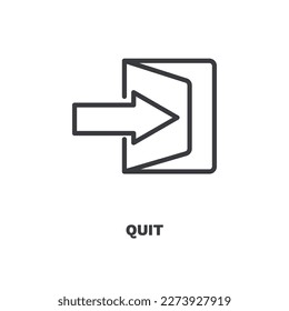 quit icon. Thin line quit icon from Human Resources collection. Outline vector isolated on white background. Editable quit symbol can be used web and mobile