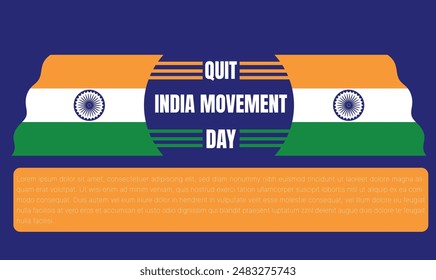 quit india movement day design templet