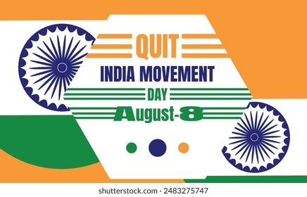 quit india movement day design templet