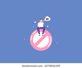 quit the job or career stopped. an employee or worker is laid off or fired. dismiss from his job. forbidden to work. work and problems. illustration concept design. vector elements