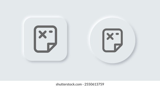 Quit line icon in neomorphic design style. Arrow signs vector illustration.
