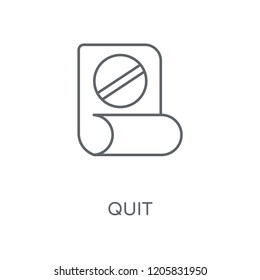 Quit linear icon. Quit concept stroke symbol design. Thin graphic elements vector illustration, outline pattern on a white background, eps 10.