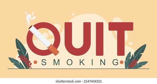 Quit Smoking Banner, World No Tobacco Day, Vector, Illustration
