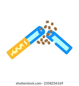 quit smoking cigarette color icon vector. quit smoking cigarette sign. isolated symbol illustration