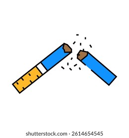 quit smoking cigarette line icon vector. quit smoking cigarette sign. isolated symbol illustration