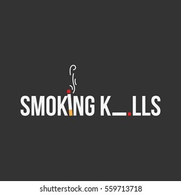 Quit smoking concept. minimal flat vector illustration of burning cigarette. eps 10