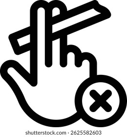 Deje de fumar icono. Diseño De Estilo Lineal Delgado Aislado Sobre Fondo Blanco