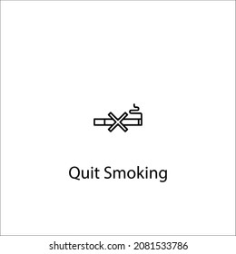 Quit smoking  - icon vector icon. Editable stroke. Linear style sign for use web design and mobile apps, logo. Symbol illustration. Pixel vector graphics - Vector
