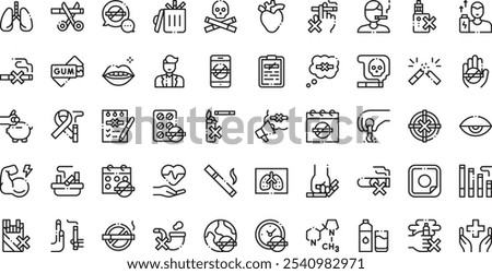 Quit smoking icons High-Quality Vector Icons Collection with Editable Stroke. Ideal for Professional and Creative Projects.
