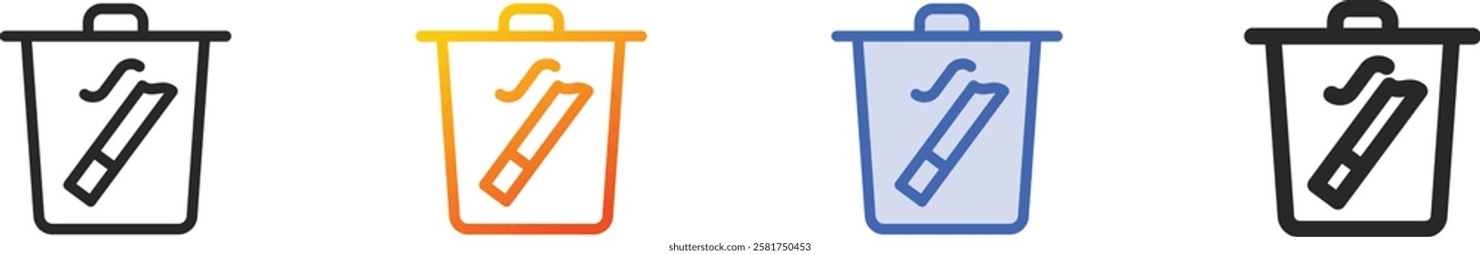 quit smoking icon.Thin Linear, Gradient, Blue Stroke and bold Style Design Isolated On White Background