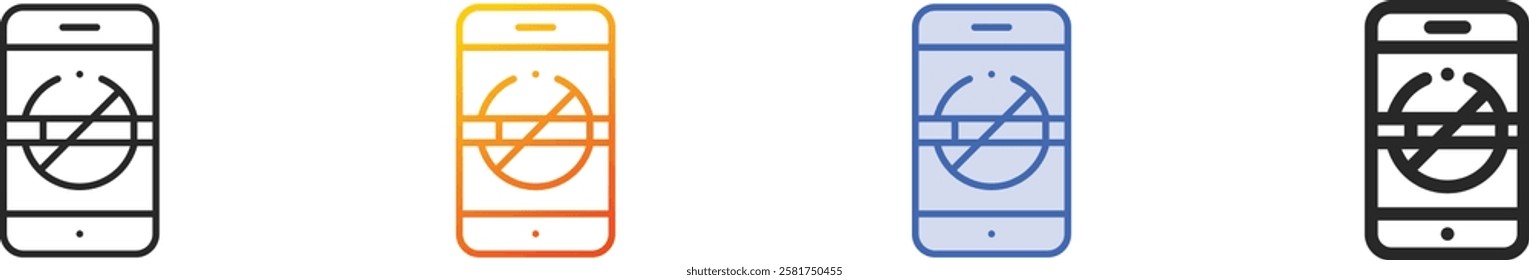 quit smoking icon.Thin Linear, Gradient, Blue Stroke and bold Style Design Isolated On White Background