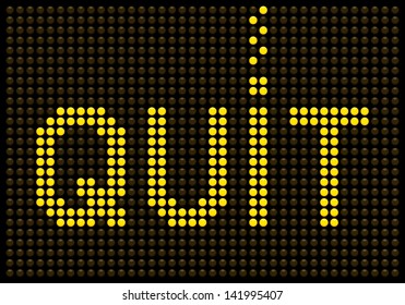 Quit smoking message on a LED screen. EPS8 Vector file