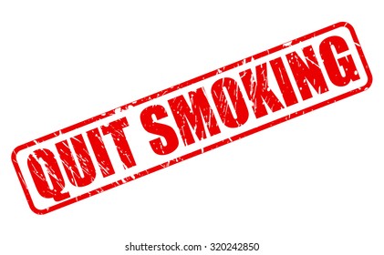 QUIT SMOKING red stamp text on white