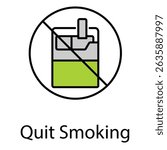 Quit Smoking Vector Icon Representing Health Awareness