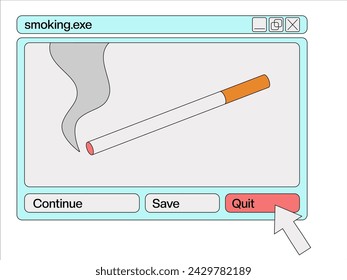 Deja de fumar. Ilustración vectorial del día del tabaco.