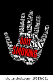 Quit smoking word cloud concept in vector