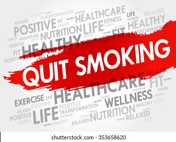 Quit Smoking word cloud, health concept