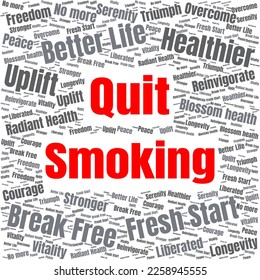 quit smoking word cloud template. Law concept vector on white background.