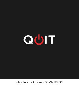 Quit Text Shutdown logo icon vector design template