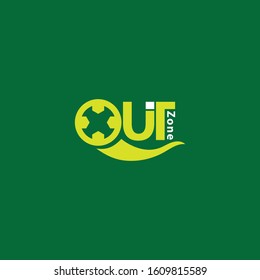 quit zone writing with a shape like a ball out of line makes this design unique.