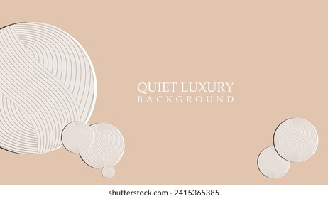 Quite Luxury background vector . wave line circle background design, simple a beige background