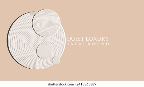 Vector de fondo bastante lujoso. diseño de fondo de círculo de línea de onda, simple fondo beige