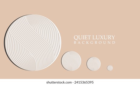 Quite Luxury background vector . wave line circle background design, simple a beige background