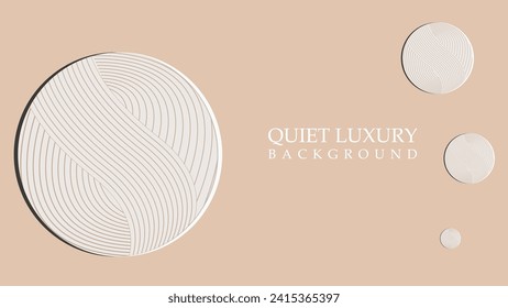 Quite Luxury background vector . wave line circle background design, simple a beige background