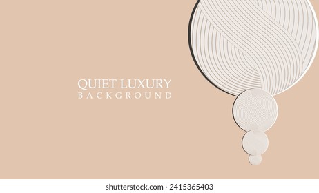 Quite Luxury background vector . wave line circle background design, simple a beige background