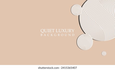 Quite Luxury Hintergrund, Vektorgrafik. Rahmenkreishintergrund, einfach auf beigem Hintergrund