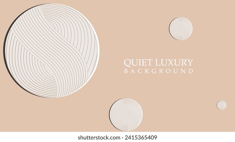 Quite Luxury background vector . wave line circle background design, simple a beige background