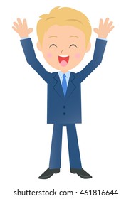 Quite pleased businessman