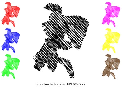 Quito City (Republic of Ecuador, Pichincha Province) map vector illustration, scribble sketch City of San Francisco de Quito map