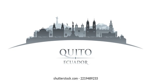 Quito Ecuador city skyline silhouette. Vector illustration