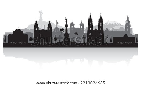 Quito Ecuador city skyline vector silhouette illustration