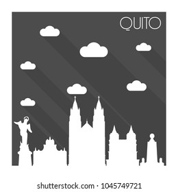 Quito Ecuador Skyline City Flat Silhouette Design Background