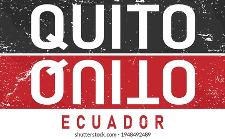 quito ecuador,t-shirt print poster vector illustration on white