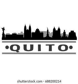 Quito Skyline Silhouette City Vector Design Art