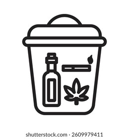 Quitting bad habits icon Line Art Logo set