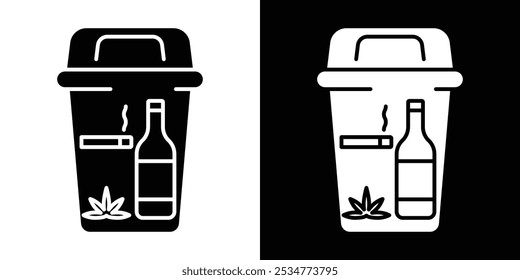 Quitting bad habits icon linear logo isolated