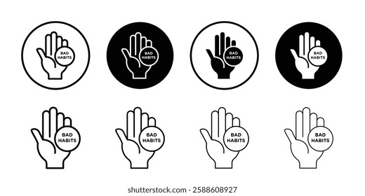 Quitting bad habits icon Simple outline vector logo