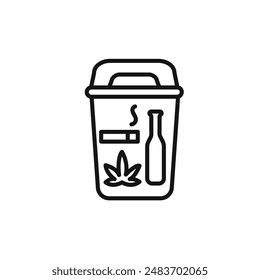 Quitting bad habits icon vector set collection for web