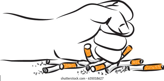 quitting smoking vector illustration