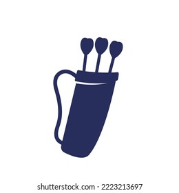 quiver, arrow bag icon on white