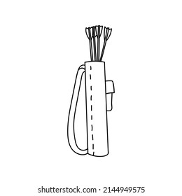Quiver with arrows doodle illustration in vector. Hand drawn quiver with arrows illustration in vector.