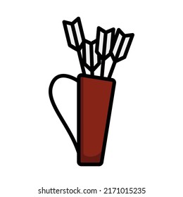 Icono De Silencio Con Flechas. Contorno de negrita editable con diseño de relleno de color. Ilustración vectorial.